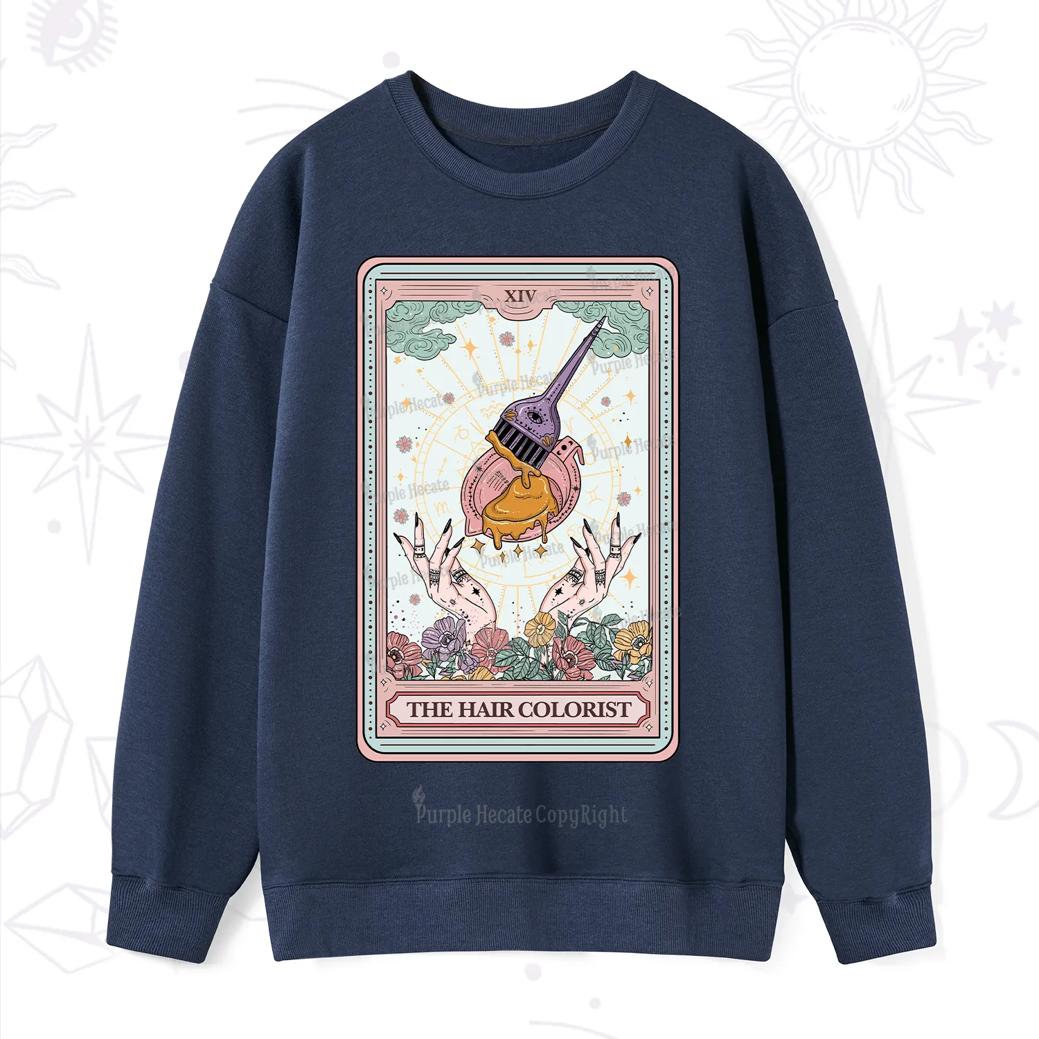 Purplehecate The Hail Colorist Tarot Card Sweatshirt