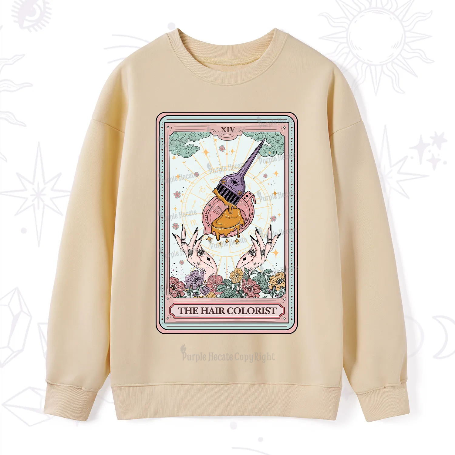 Purplehecate The Hail Colorist Tarot Card Sweatshirt