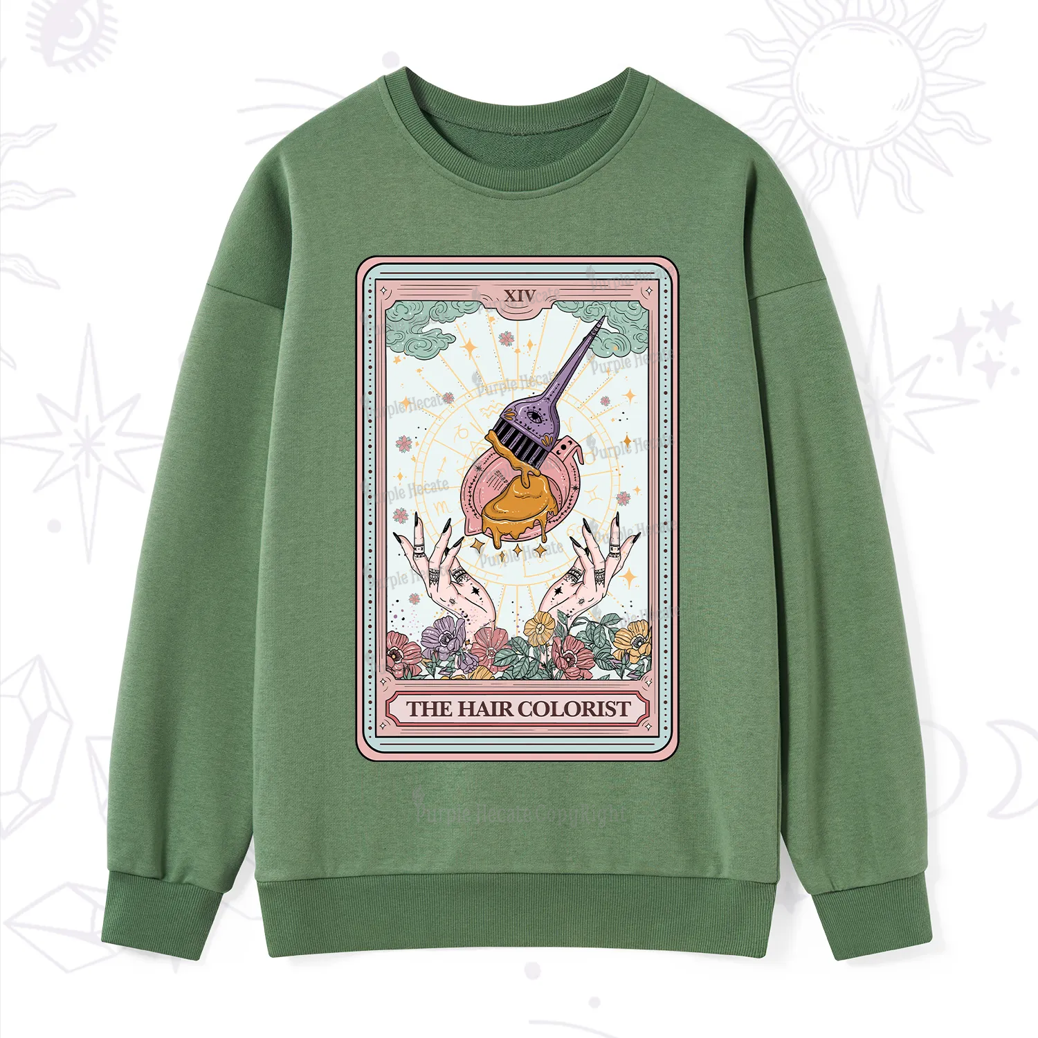 Purplehecate The Hail Colorist Tarot Card Sweatshirt