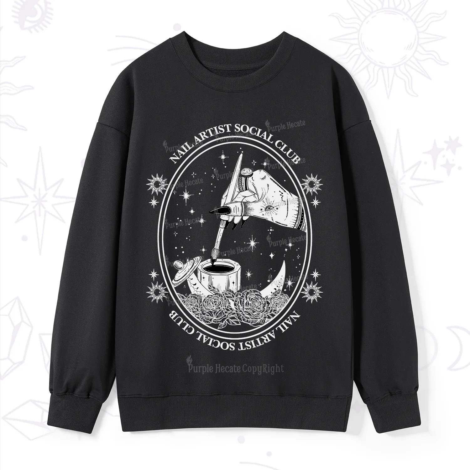 Purplehecate Nail Artist Social Club Sweatshirt