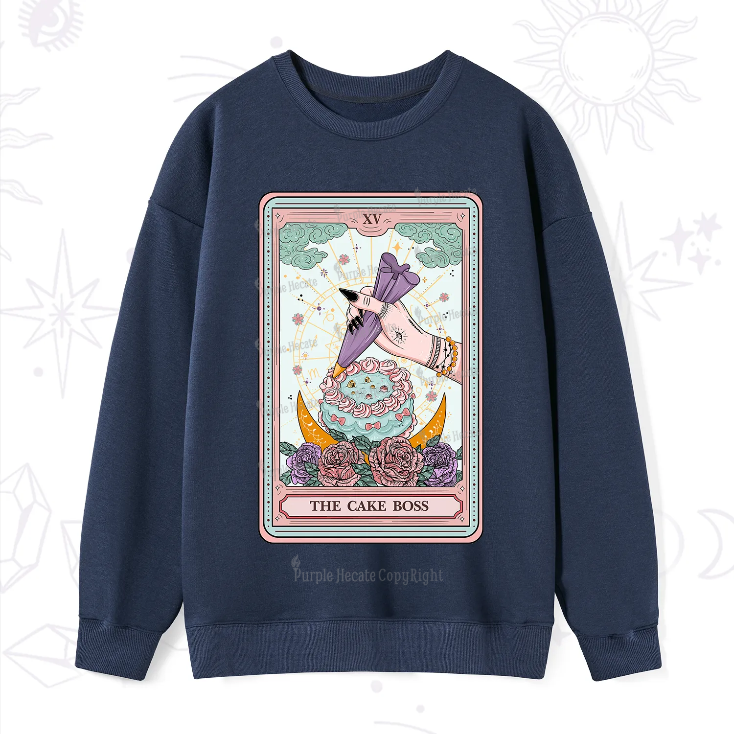 Purplehecate The Cake Boss Tarot Card Sweatshirt