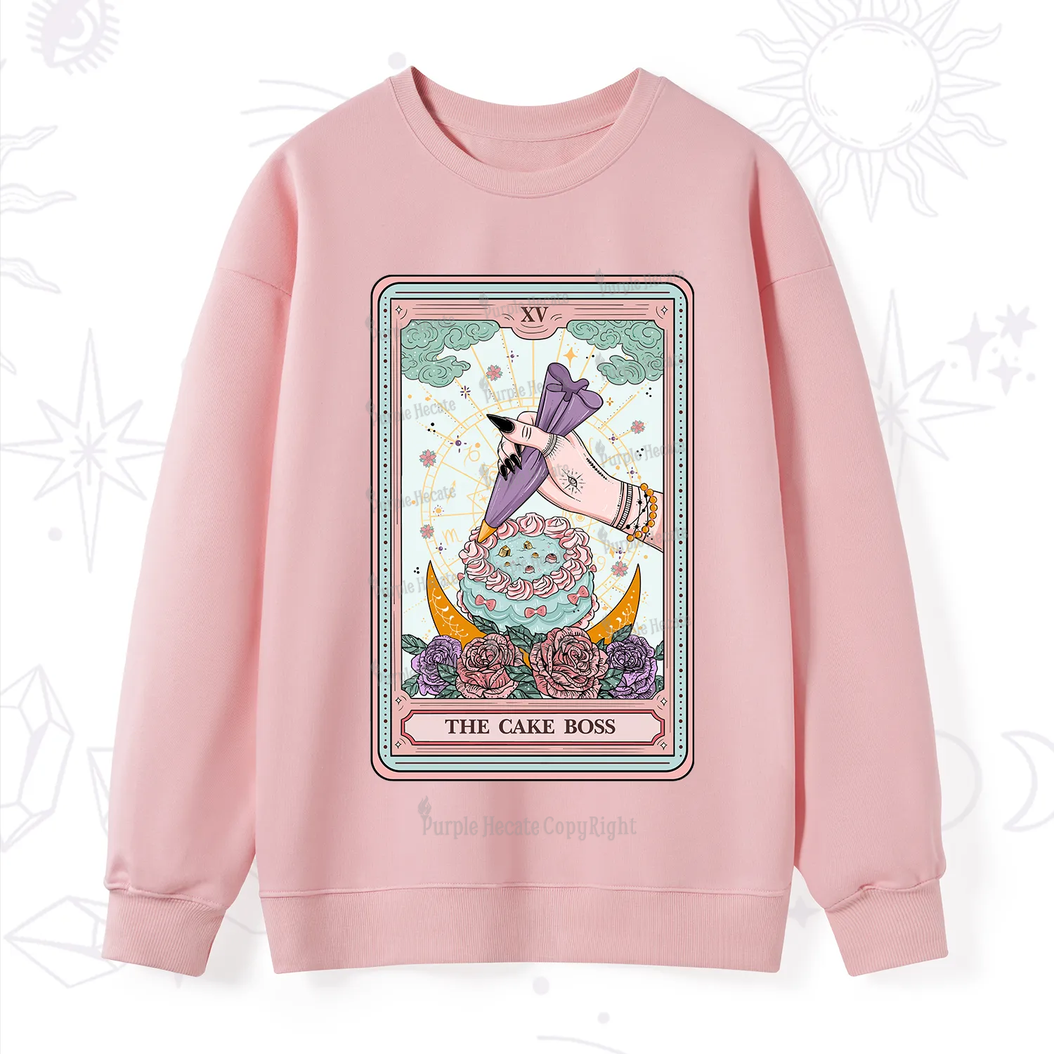 Purplehecate The Cake Boss Tarot Card Sweatshirt