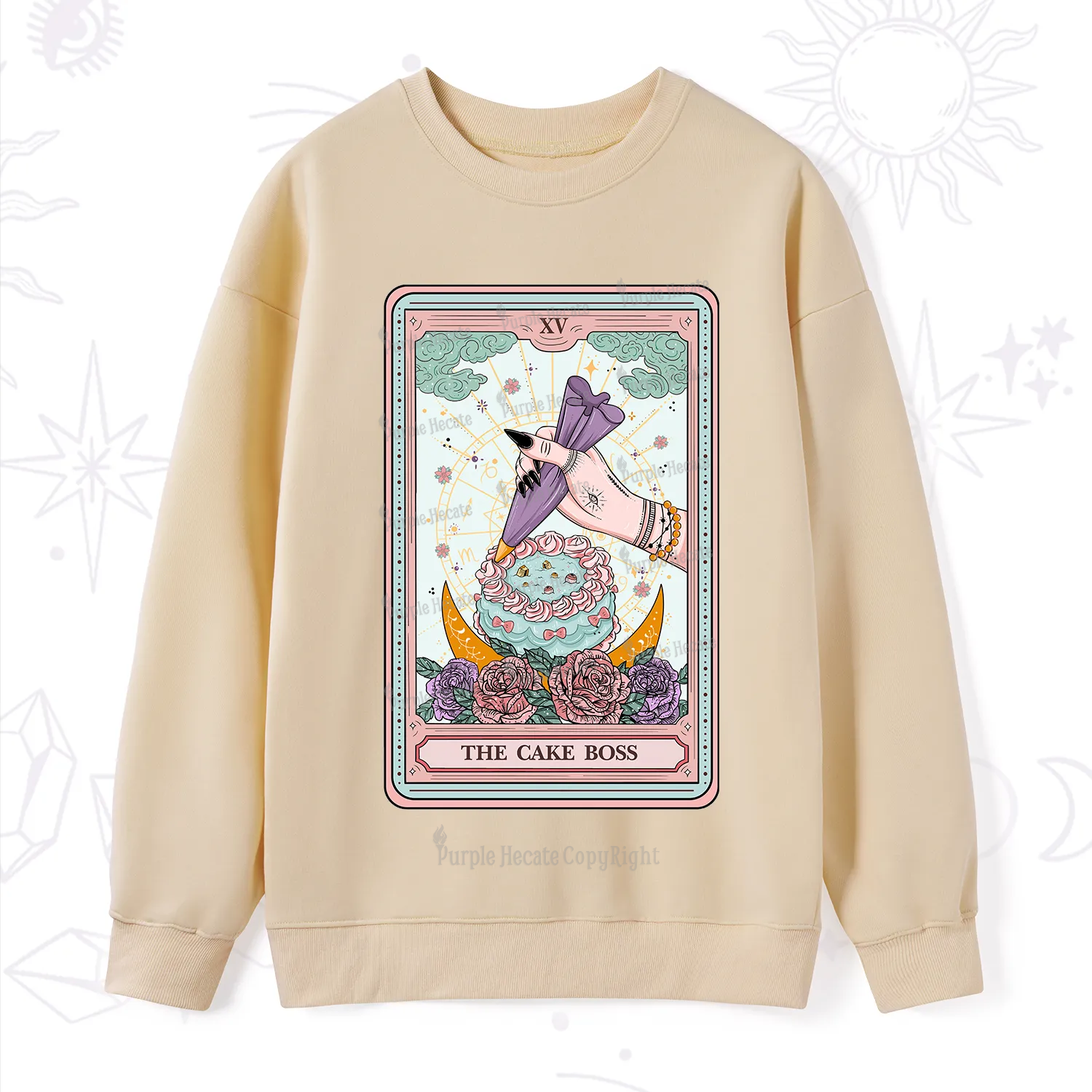 Purplehecate The Cake Boss Tarot Card Sweatshirt