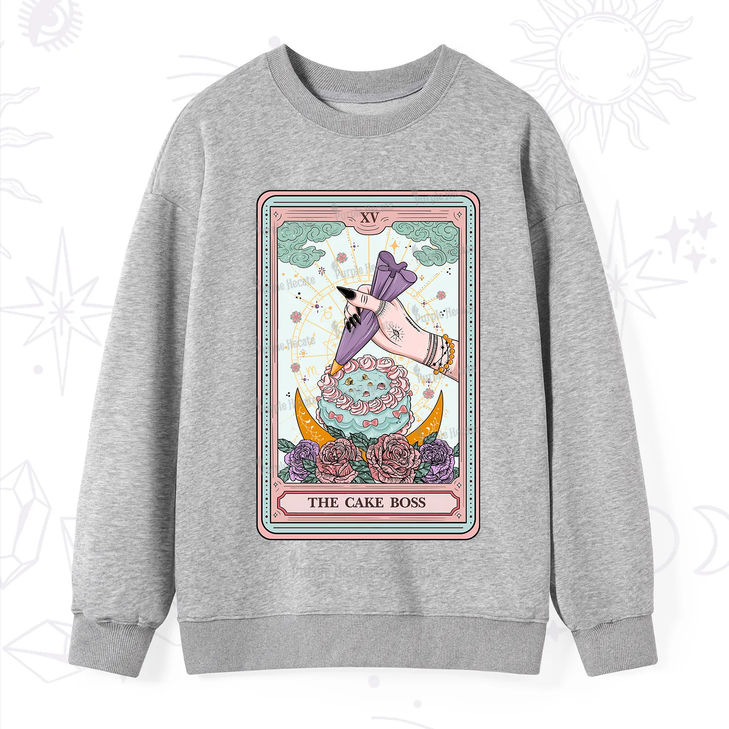 Purplehecate The Cake Boss Tarot Card Sweatshirt