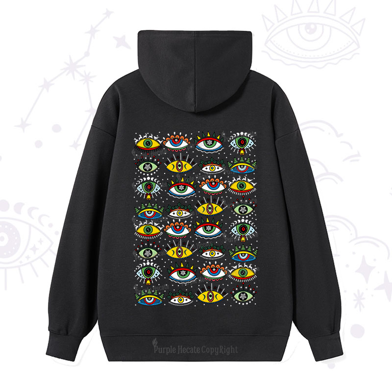 Purplehecate Christmas Evil Eye Pattern Hoodie