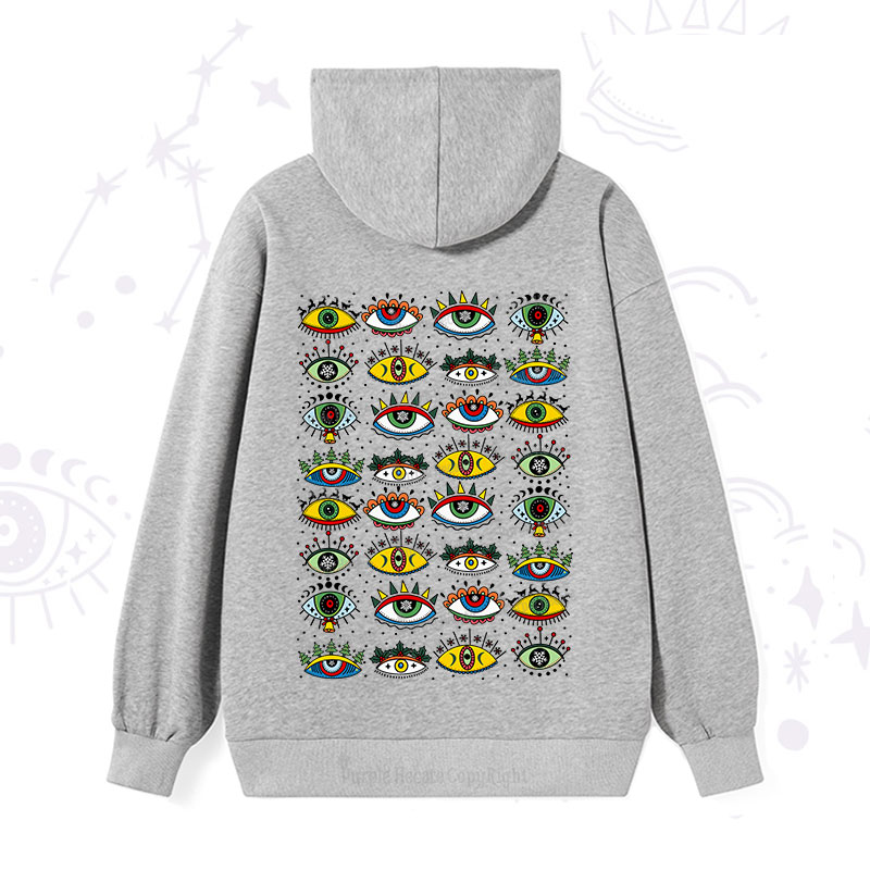 Purplehecate Christmas Evil Eye Pattern Hoodie