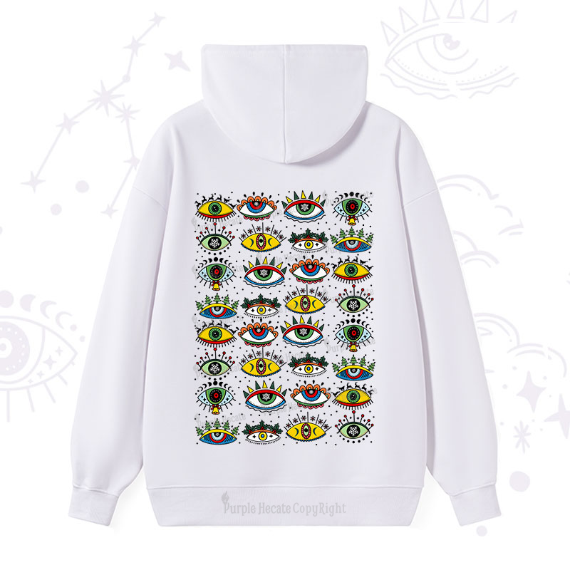 Purplehecate Christmas Evil Eye Pattern Hoodie