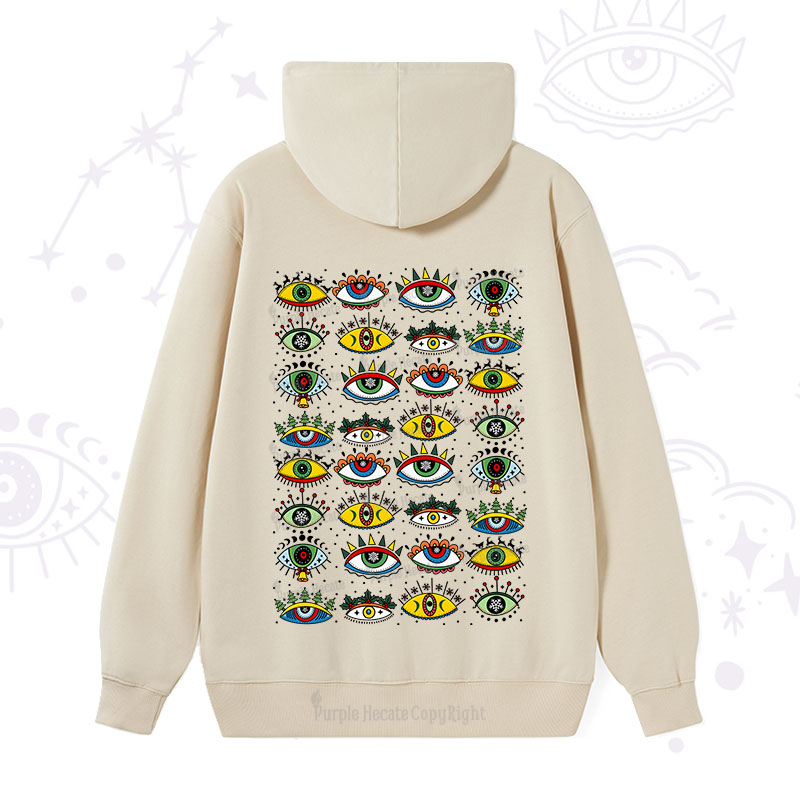 Purplehecate Christmas Evil Eye Pattern Hoodie