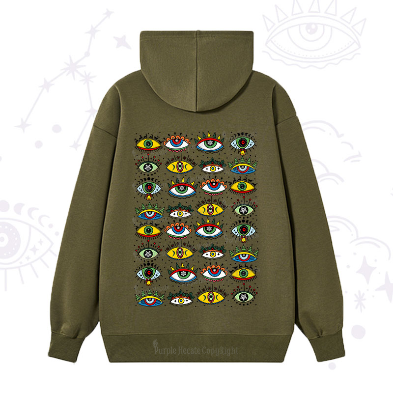 Purplehecate Christmas Evil Eye Pattern Hoodie
