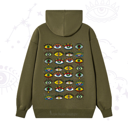 Purplehecate Christmas Evil Eye Pattern Hoodie