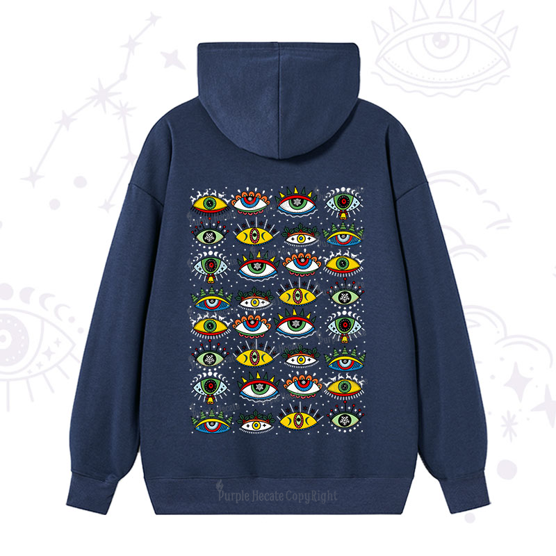 Purplehecate Christmas Evil Eye Pattern Hoodie