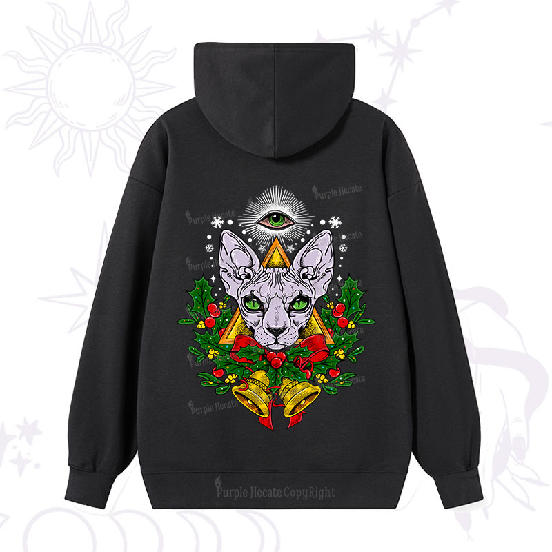 Purplehecate Christmas Mystical Cat Hoodie