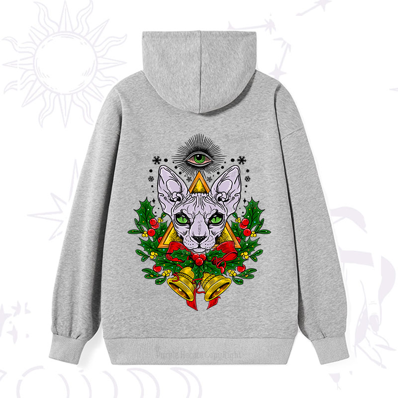Purplehecate Christmas Mystical Cat Hoodie
