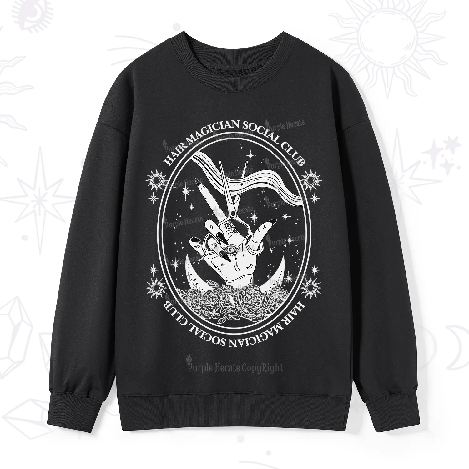 Purplehecate Hair Magician Social Club Sweatshirt