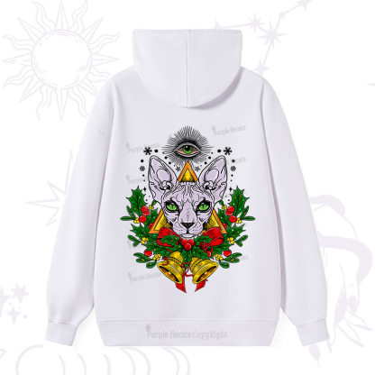Purplehecate Christmas Mystical Cat Hoodie