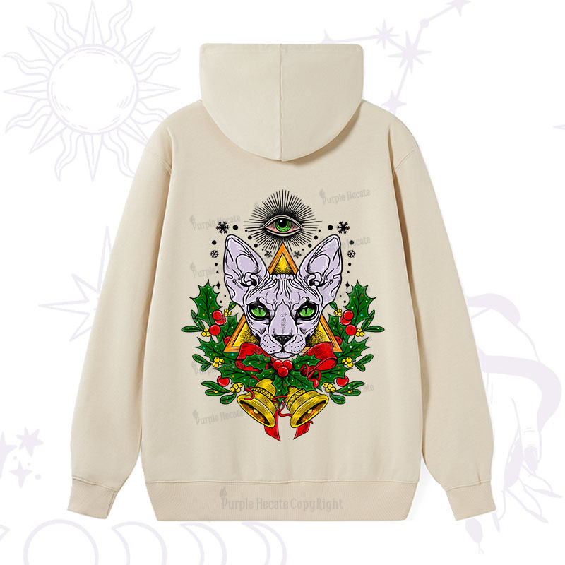 Purplehecate Christmas Mystical Cat Hoodie