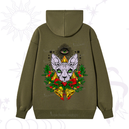Purplehecate Christmas Mystical Cat Hoodie