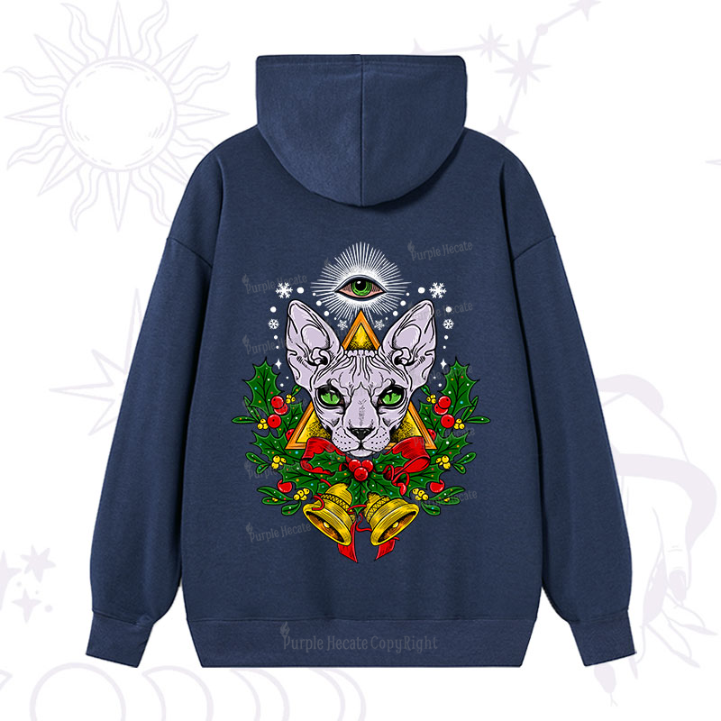 Purplehecate Christmas Mystical Cat Hoodie