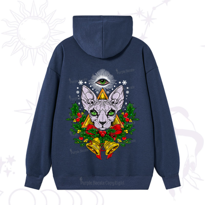 Purplehecate Christmas Mystical Cat Hoodie