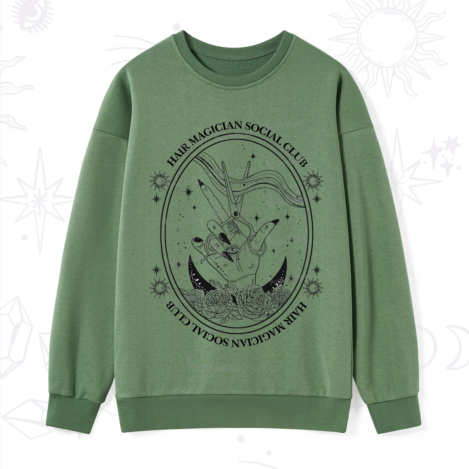 Purplehecate Hair Magician Social Club Sweatshirt