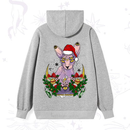 Purplehecate Christmas Moon Phase Cat Hoodie