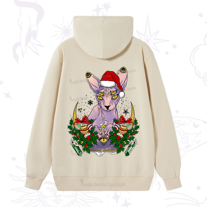 Purplehecate Christmas Moon Phase Cat Hoodie