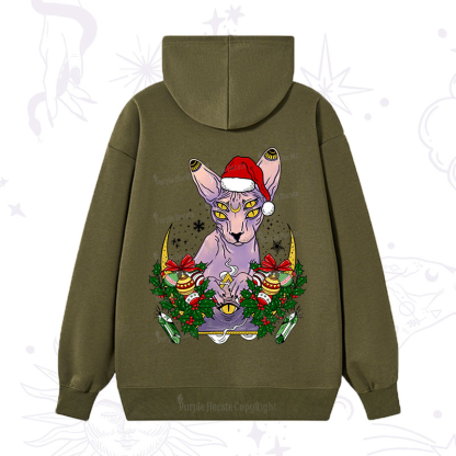 Purplehecate Christmas Moon Phase Cat Hoodie