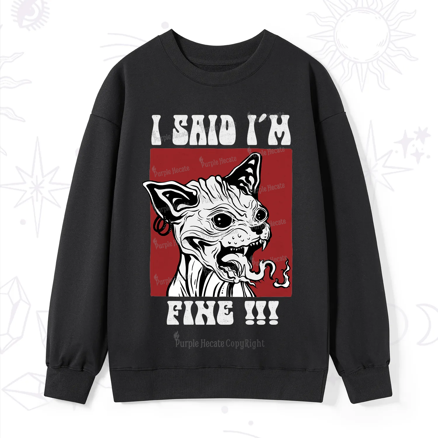 Purplehecate Angry Cat Sweatshirt