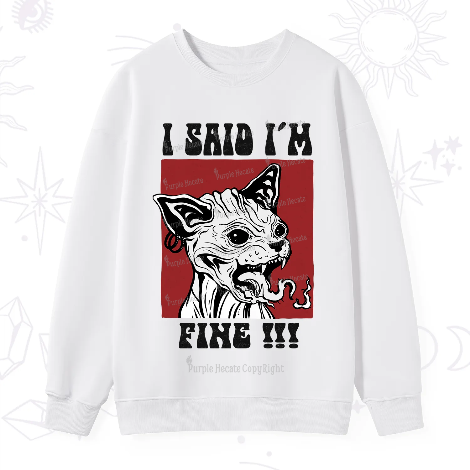 Purplehecate Angry Cat Sweatshirt