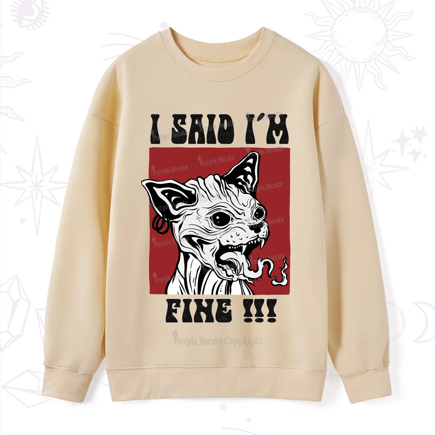 Purplehecate Angry Cat Sweatshirt