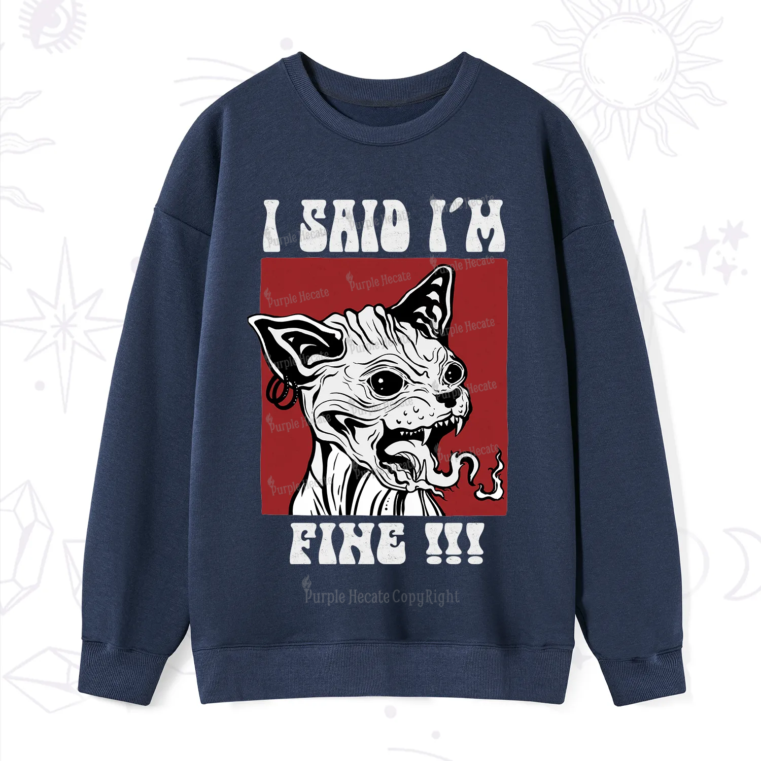 Purplehecate Angry Cat Sweatshirt