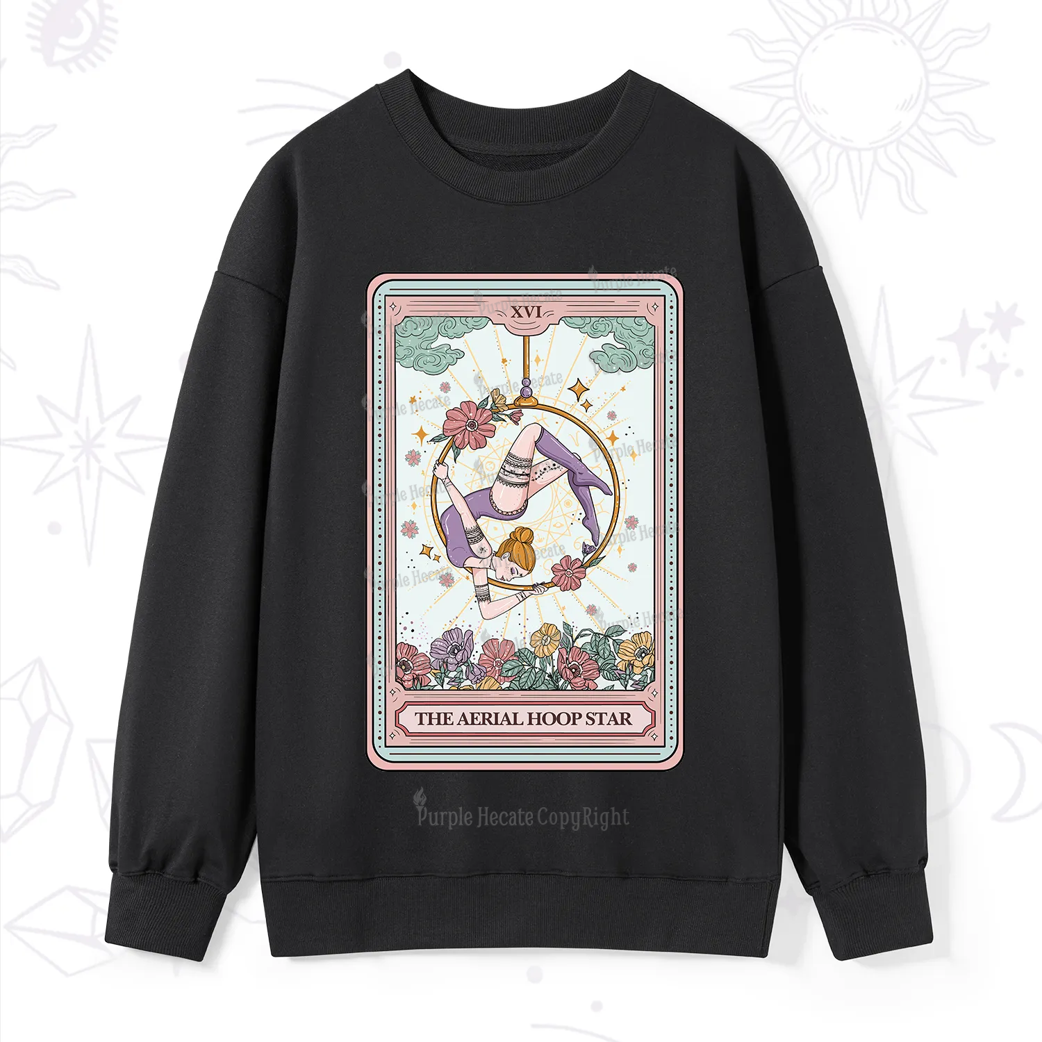 Purplehecate The Aerial Hoop Star Tarot Card Sweatshirt