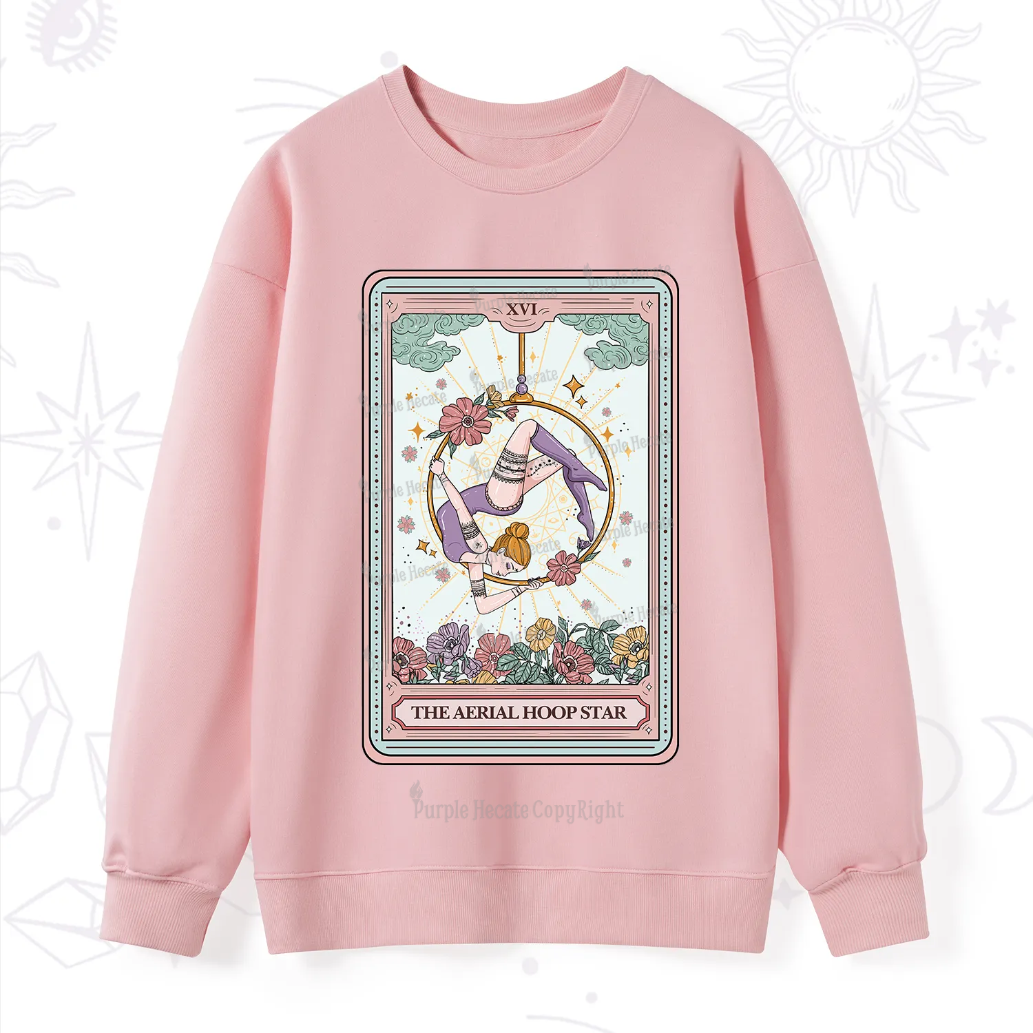 Purplehecate The Aerial Hoop Star Tarot Card Sweatshirt