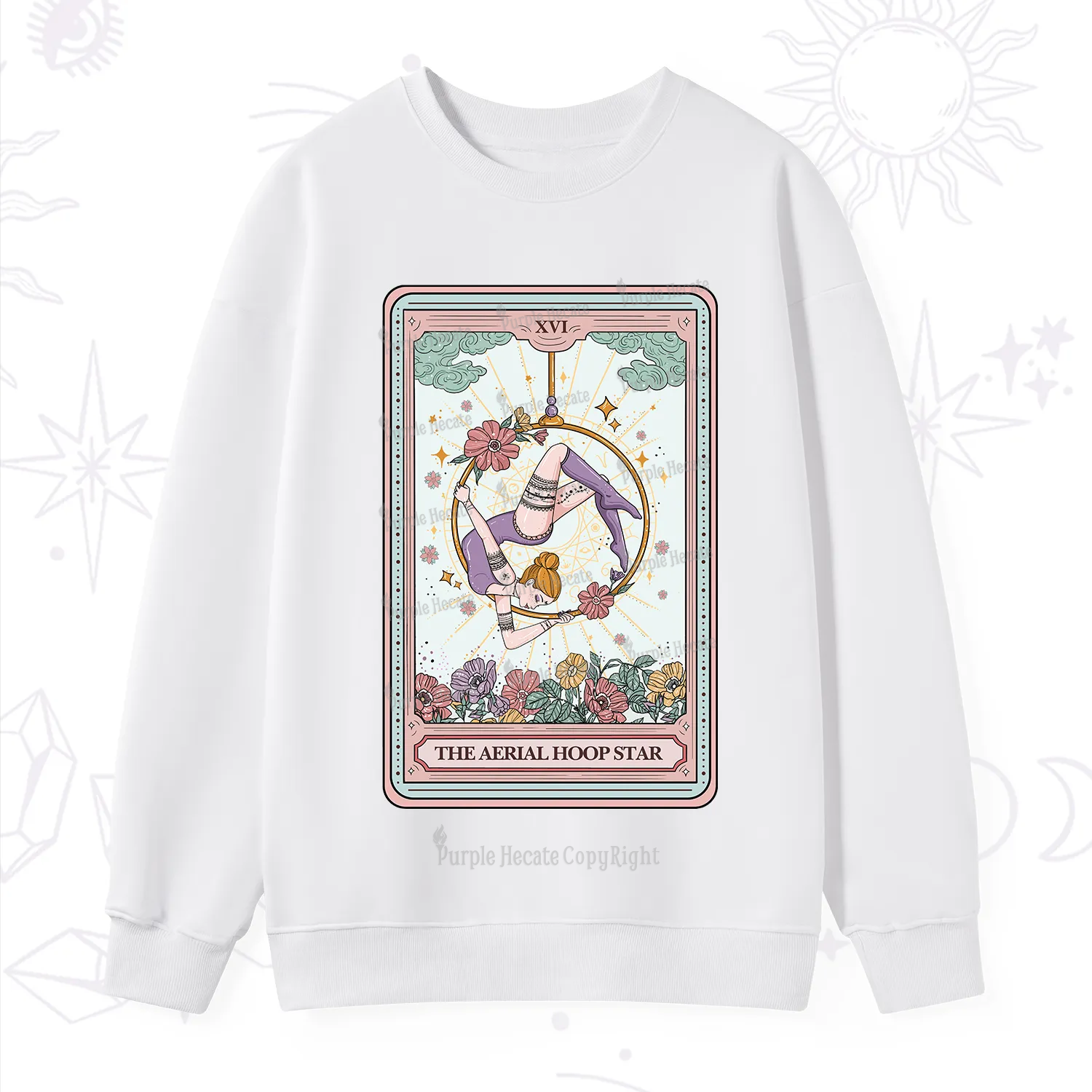 Purplehecate The Aerial Hoop Star Tarot Card Sweatshirt