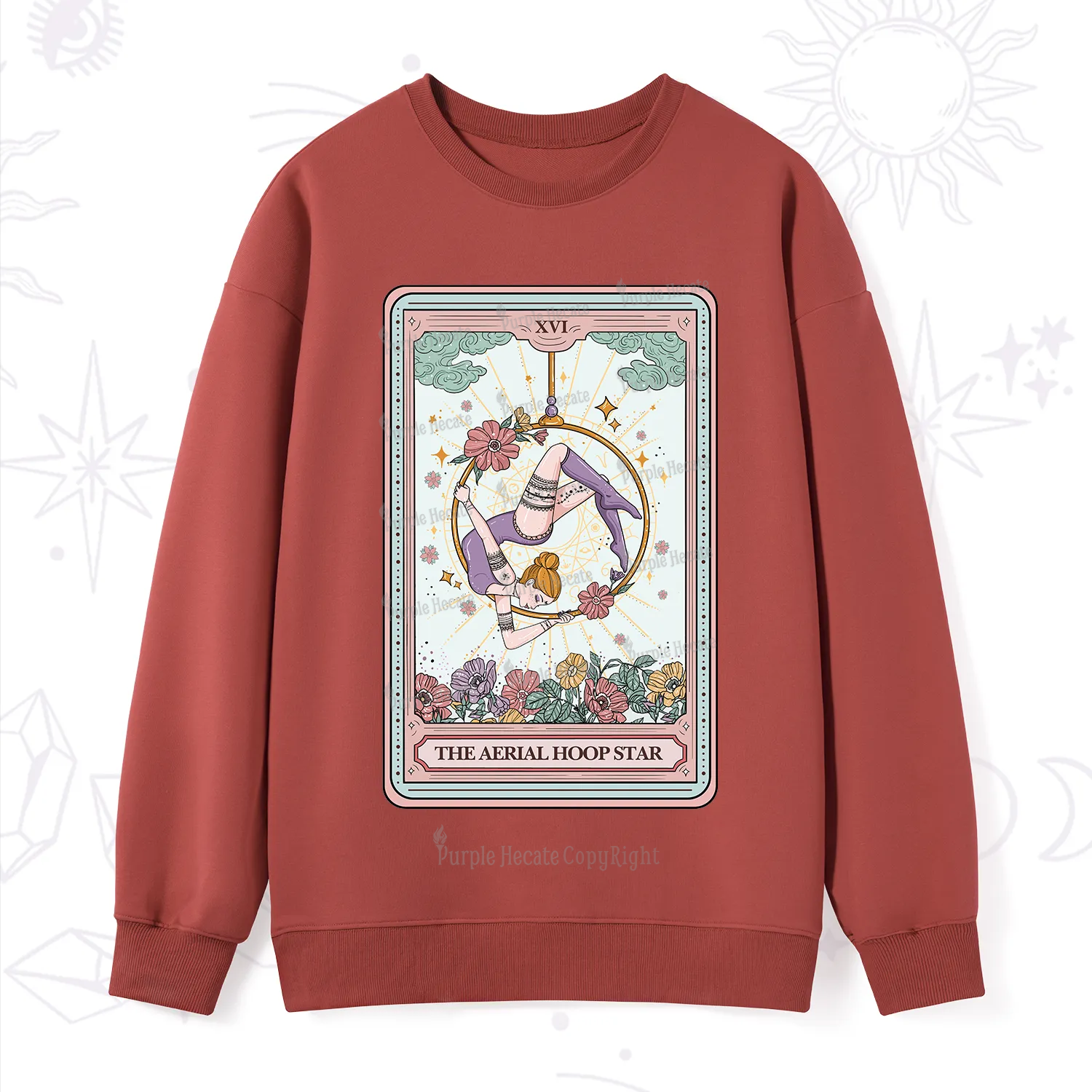 Purplehecate The Aerial Hoop Star Tarot Card Sweatshirt