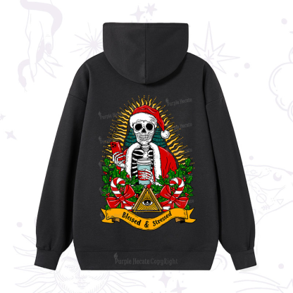 Purplehecate Christmas Blessed And Stressed Hoodie