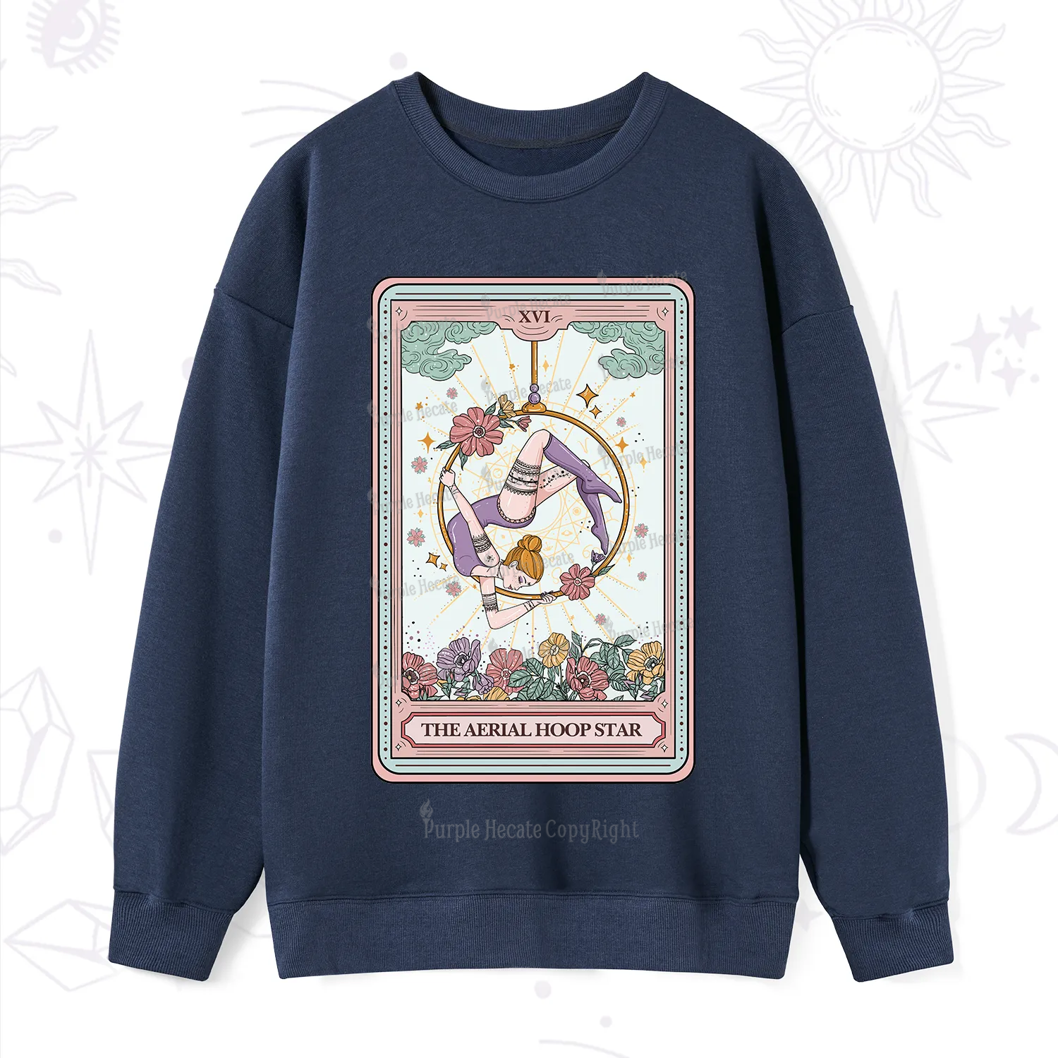 Purplehecate The Aerial Hoop Star Tarot Card Sweatshirt