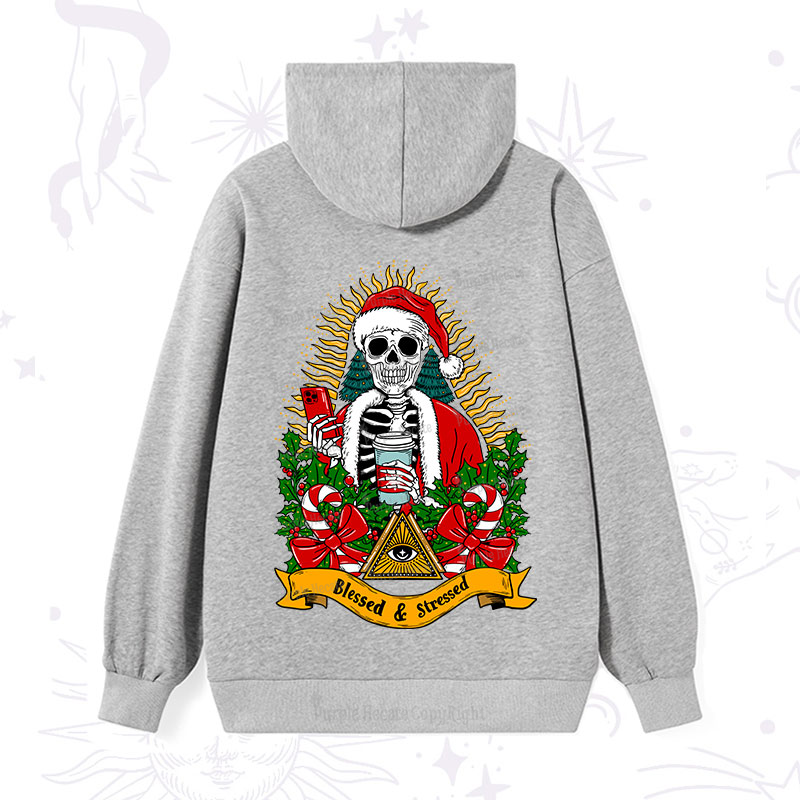 Purplehecate Christmas Blessed And Stressed Hoodie