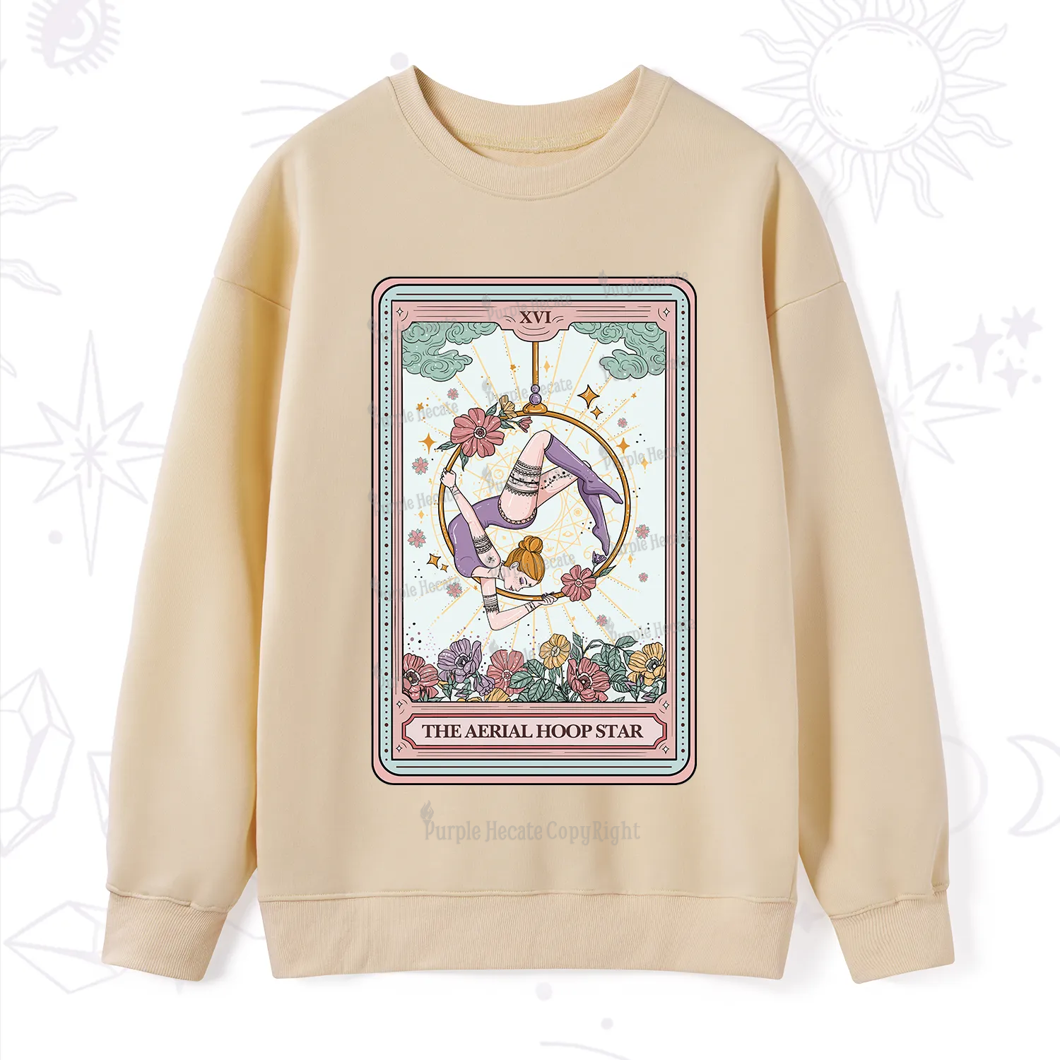 Purplehecate The Aerial Hoop Star Tarot Card Sweatshirt