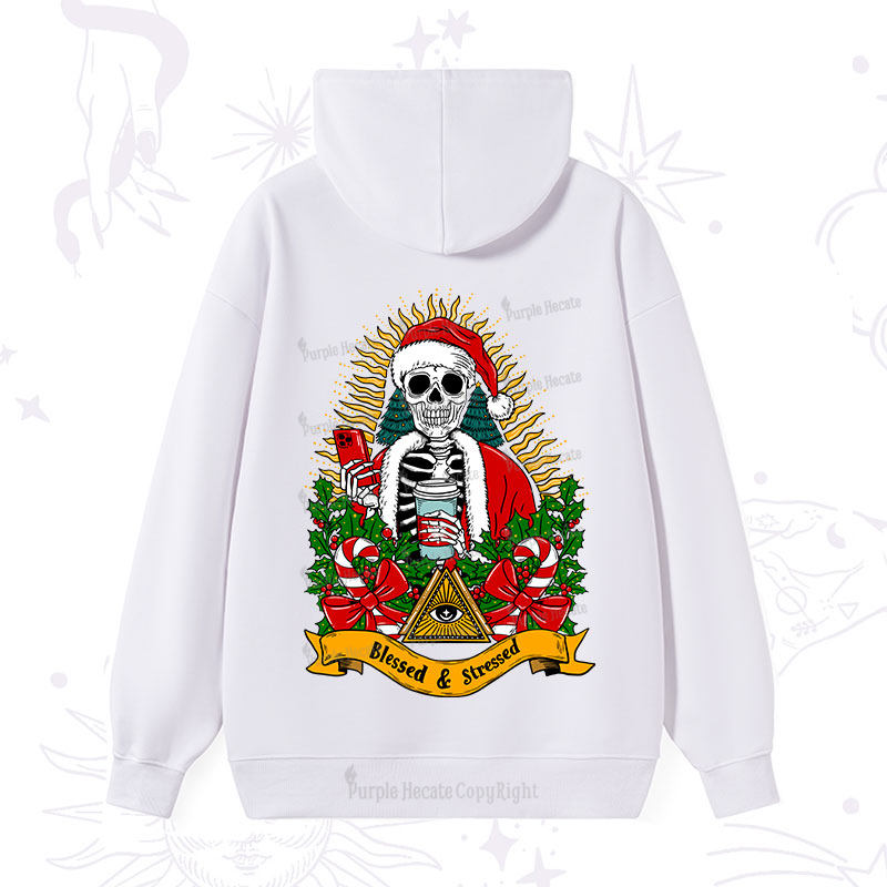 Purplehecate Christmas Blessed And Stressed Hoodie
