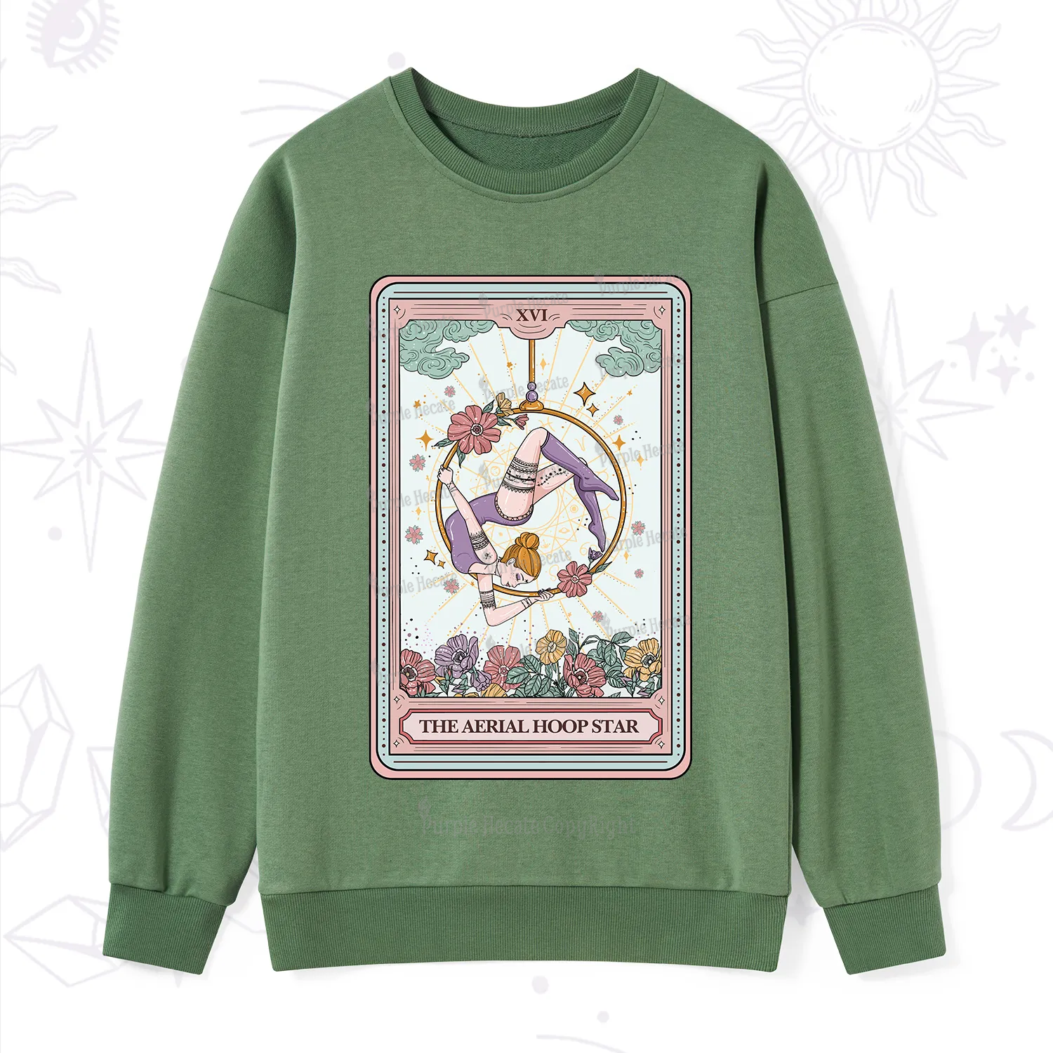 Purplehecate The Aerial Hoop Star Tarot Card Sweatshirt