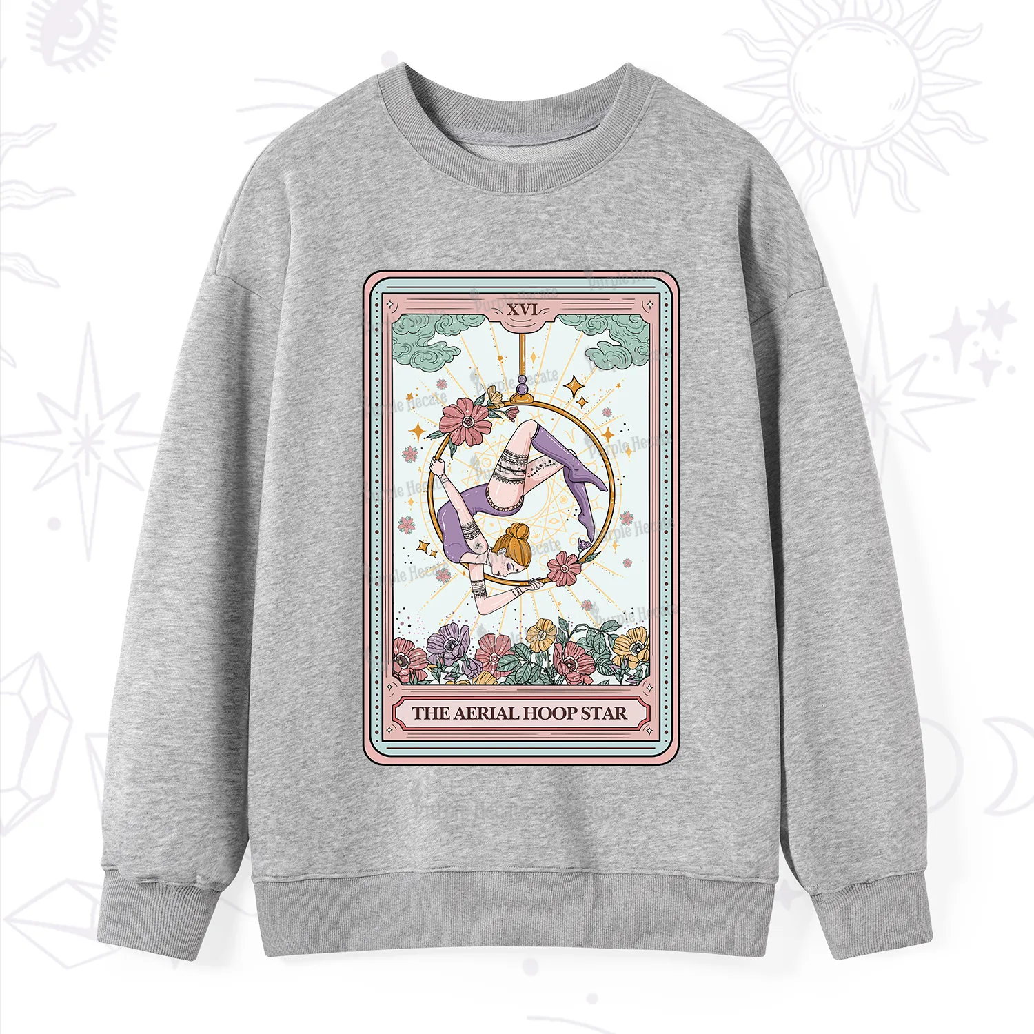 Purplehecate The Aerial Hoop Star Tarot Card Sweatshirt