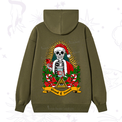 Purplehecate Christmas Blessed And Stressed Hoodie