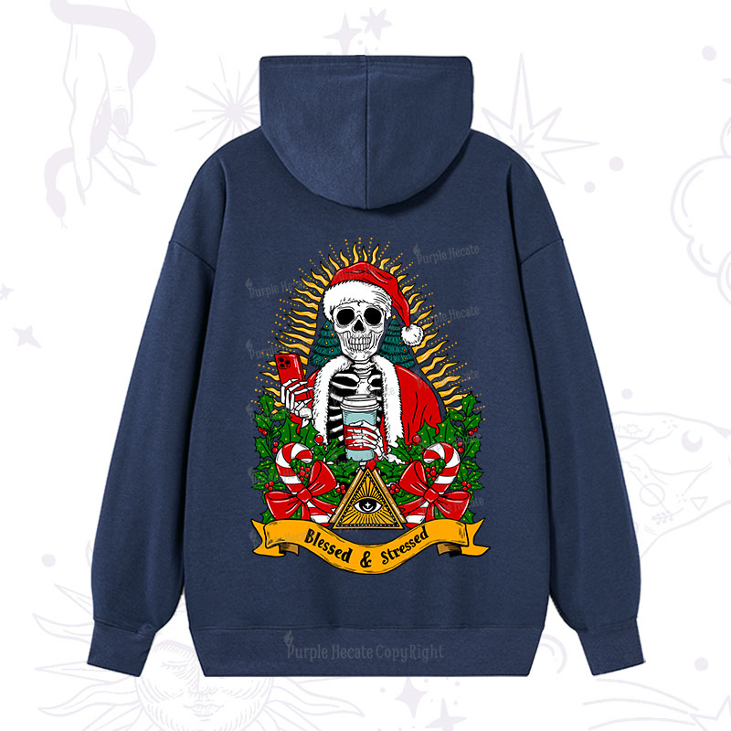 Purplehecate Christmas Blessed And Stressed Hoodie