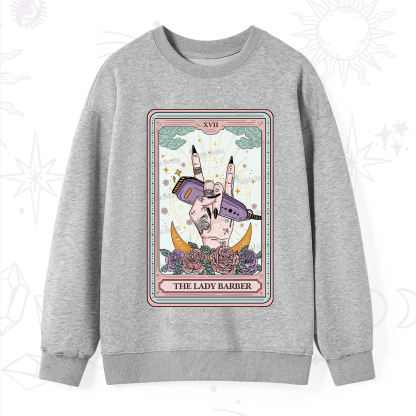 Purplehecate The Lady Barber Tarot Card Sweatshirt