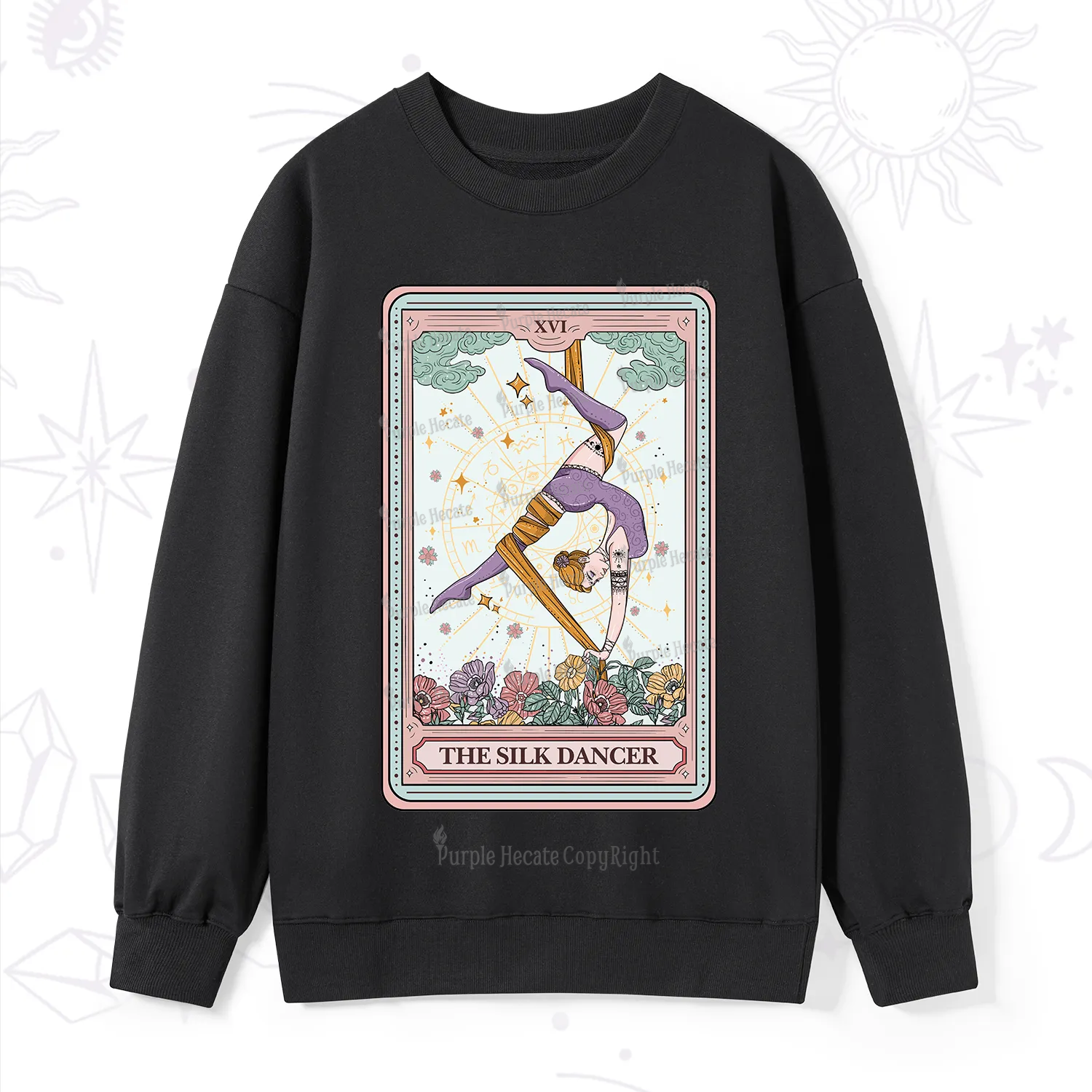 Purplehecate The Aerial Hoop Star Tarot Card Sweatshirt