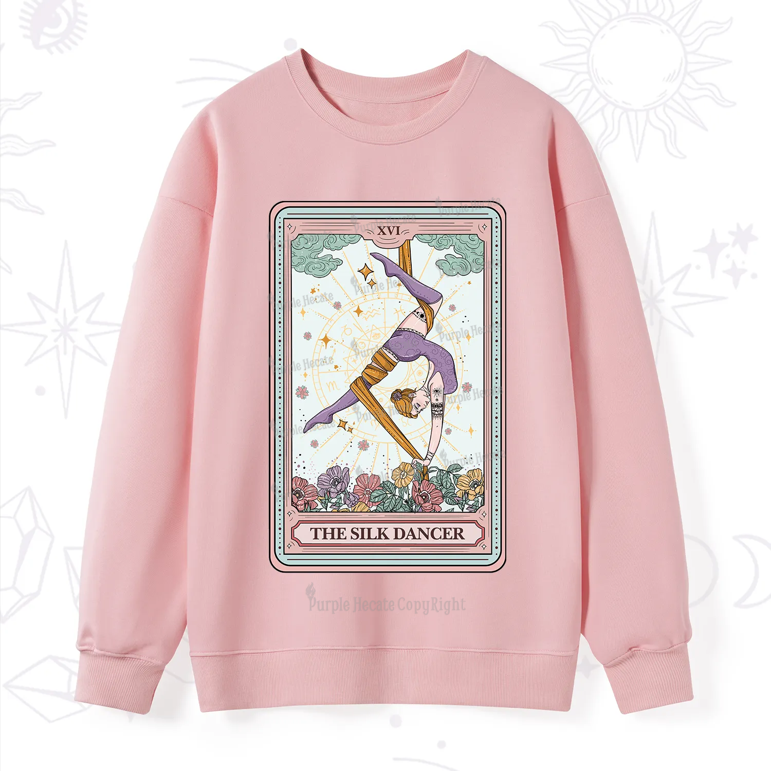 Purplehecate The Aerial Hoop Star Tarot Card Sweatshirt