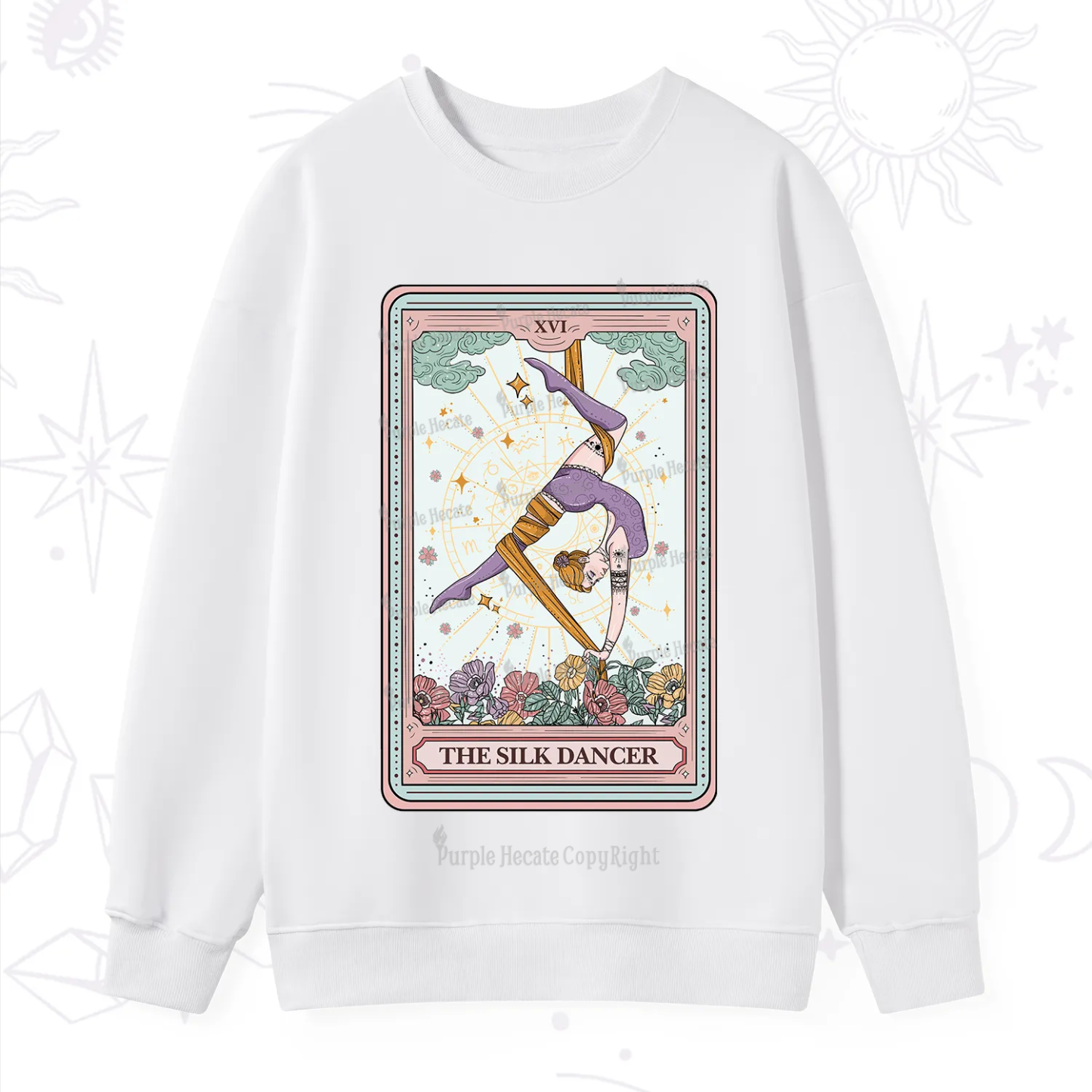 Purplehecate The Aerial Hoop Star Tarot Card Sweatshirt