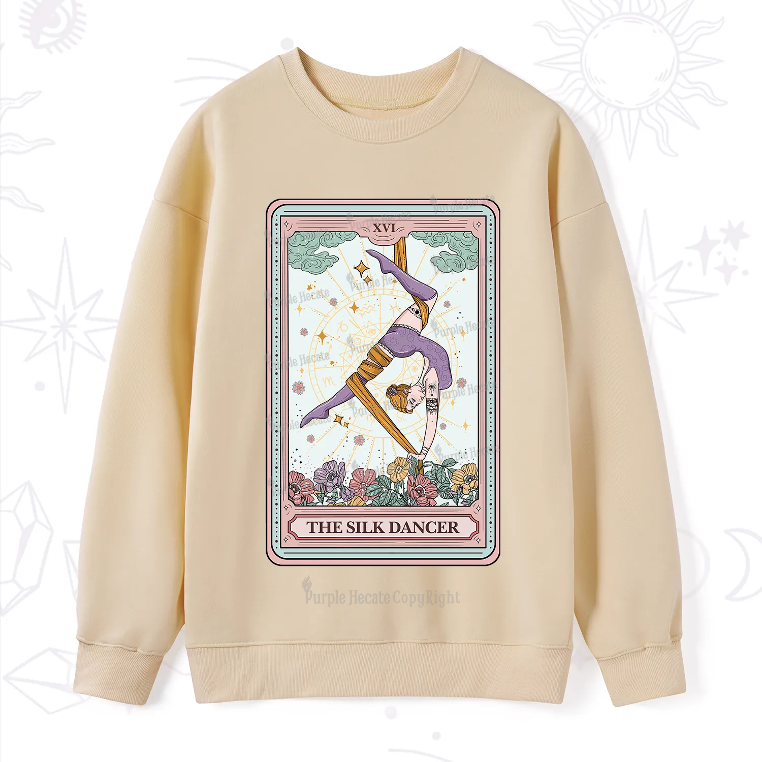 Purplehecate The Aerial Hoop Star Tarot Card Sweatshirt