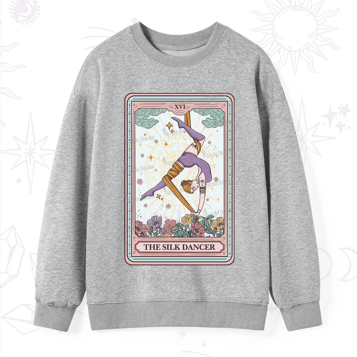 Purplehecate The Aerial Hoop Star Tarot Card Sweatshirt
